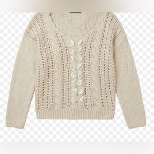 H&M cream-colored cable-knit Size:Large